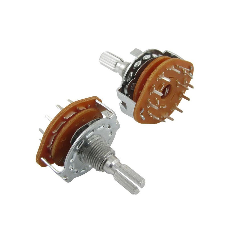YXQ Split Shaft AC 125V 0.3A 250V 0.6A 1 Pole 12 Positions Rotary Switch,2Pcs - Image 5
