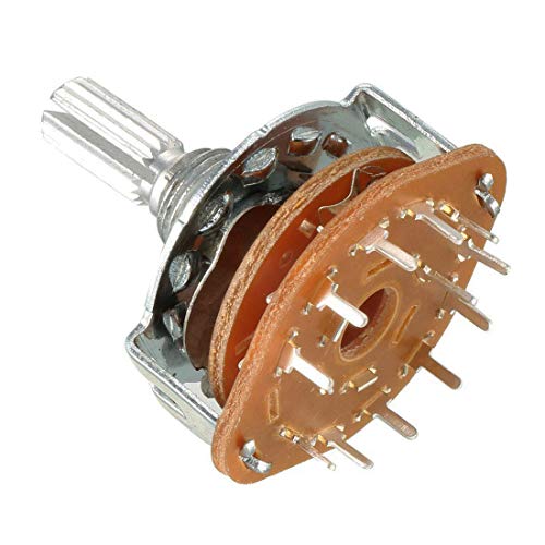 YXQ Split Shaft AC 125V 0.3A 250V 0.6A 1 Pole 12 Positions Rotary Switch,2Pcs - Image 3