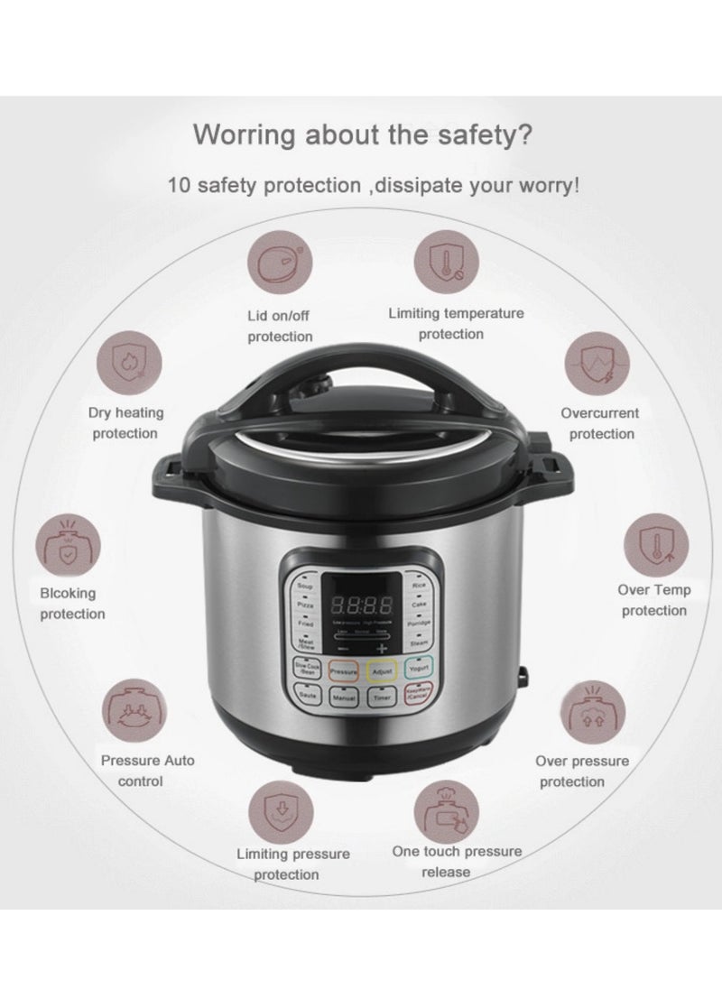 Generic Intelligent electric pressure cooker with 10 levels of safety protection, multifunctional and removable stainless steel inner pot for fast, safe and versatile cooking.  - Image 3