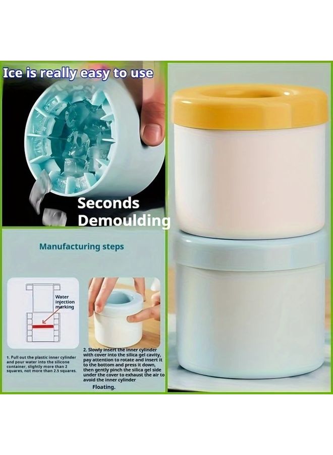 Yellow Silicone Ice Tray Easy To Use Durable Mold For Perfect Cubes Cocktails Bar - Image 4