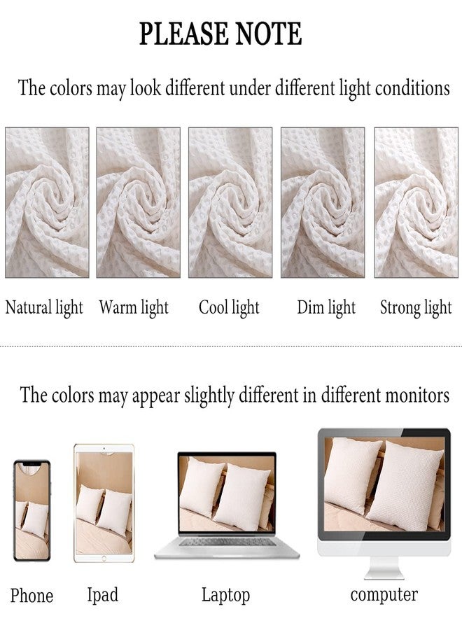 COCOPLOCEUS Pillow Covers 26x26 Set of 2 Cotton Euro Shams with Hidden Zipper Wrinkle Resistant Breathable Decorative Waffle Weave Pillowcases for Couch, Sofa, Bedroom Car, Ivory White - Image 4
