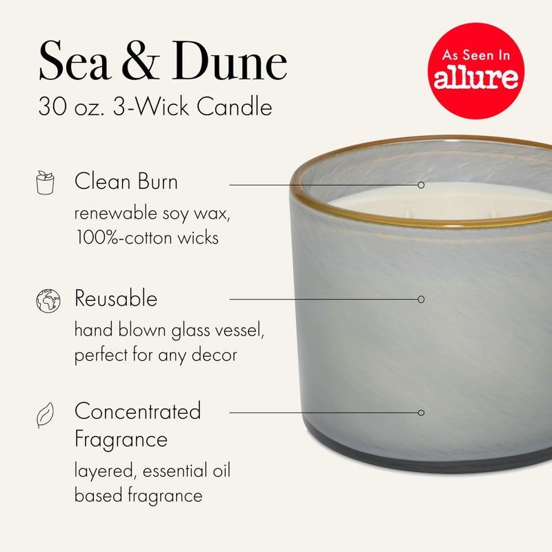 لافكو نيو يورك Lafco Beach House 3-wick Candle Sea & Dune  - Image 2