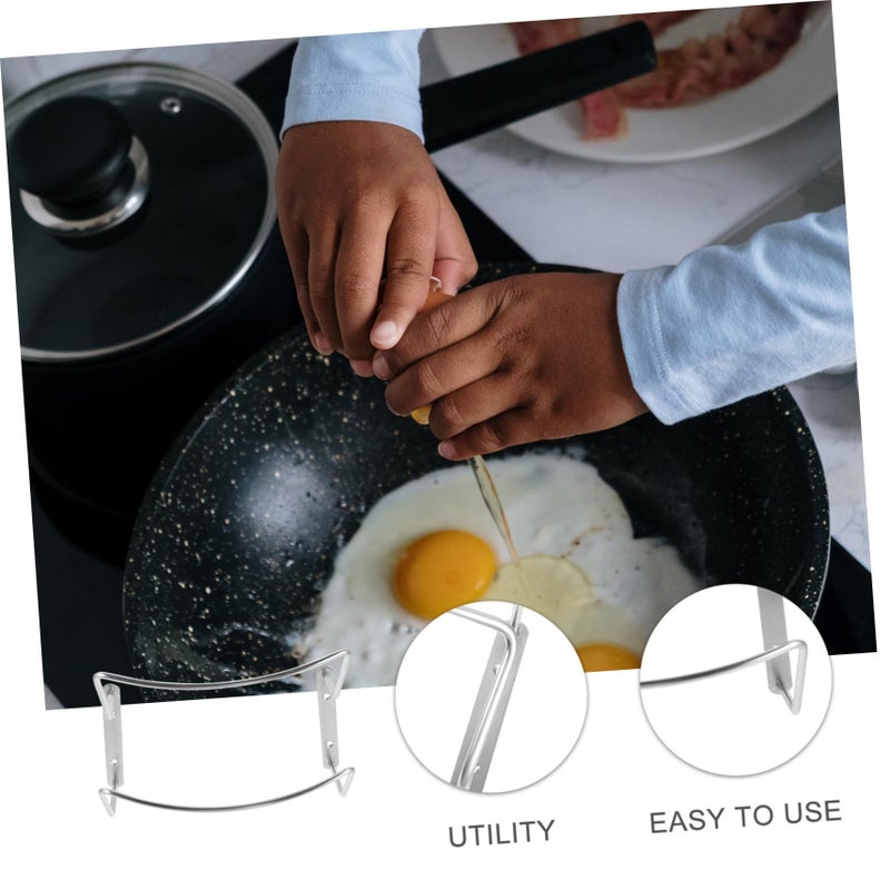 Stainless Steel Wall Mounted Pot Lid Rack with Slip Design Space Saving Kitchen Organizer - Image 3