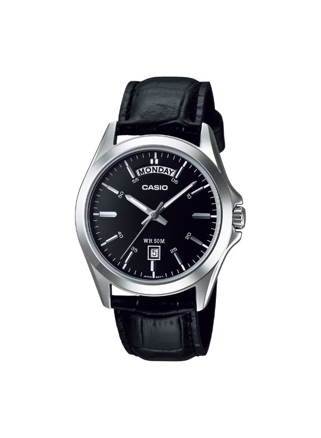 كاسيو ساعة يد جلدية للرجال تناظرية -- - . مم