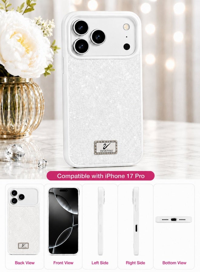 في آر كرييتيف غطاء هاتف فاخر واقٍ مزين بأحجار الكريستال والراينستون اللامعة لهاتف Apple iPhone 17 Pro – وردي - Image 2
