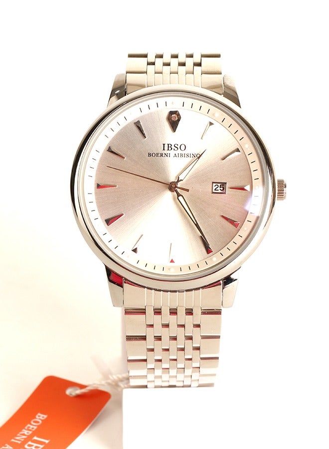 IBSO Classic Watch for Men -Analog- Quartz - Silver stainless steel Band - IBM15