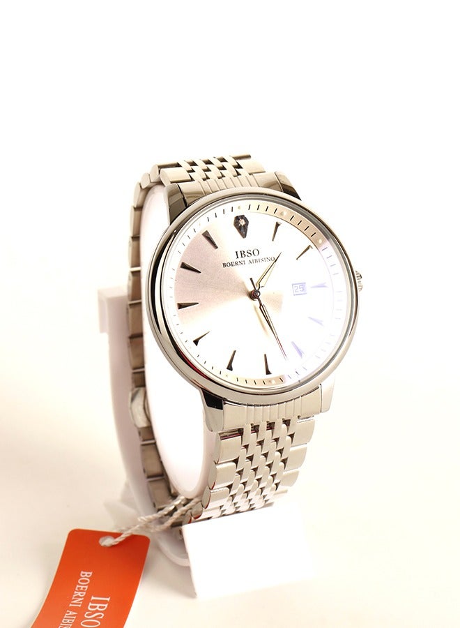 IBSO Classic Watch for Men -Analog- Quartz - Silver stainless steel Band - IBM15