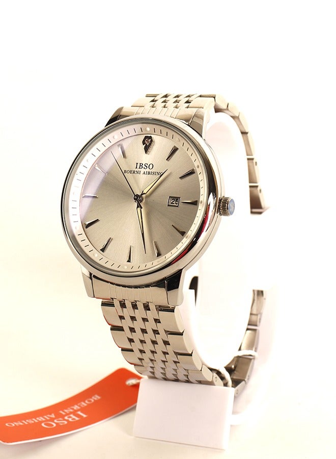 IBSO Classic Watch for Men -Analog- Quartz - Silver stainless steel Band - IBM15