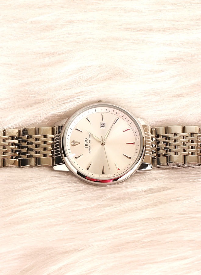 IBSO Classic Watch for Men -Analog- Quartz - Silver stainless steel Band - IBM15