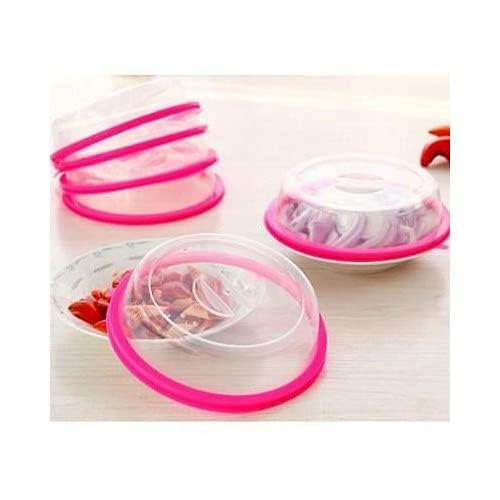Upkaranwale Transparent Microwave Heating Silicone Fresh-Keeping Cover Refrigerator Fresh-Keeping Film Sealed Food Bowl Cover (Pack Of 1) - Image 5