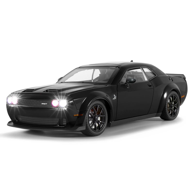 FRJV Car Toys for Boys 124 Diecast Cars Hellcat SRT Collectibles Model KitPull Back Metal Toy Car with Lights and SoundsToy Cars for Boys Age 47Black - Image 3
