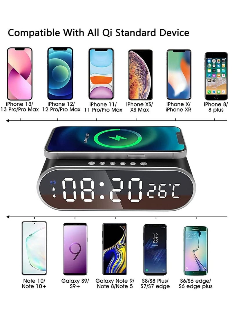 oem - Digital Alarm Clock with Wireless Charging,15W Fast Wireless Charger Station for Phone - Image 1