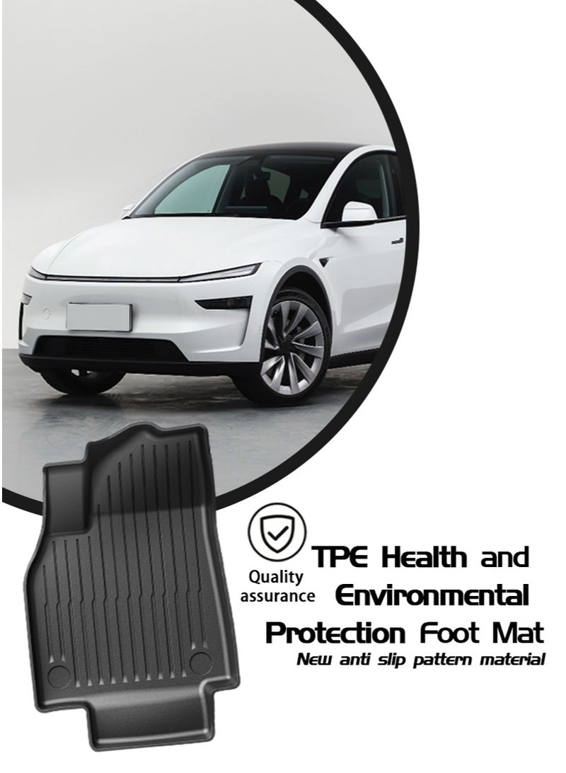 Car mat, suitable for Tesla ModelY car mat, 3D customized, 2025 model, TPE all-weather wear-resistant, anti-slip, easy to clean, high-grade mat. - Image 3