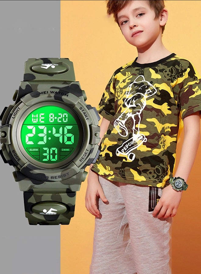 سكمي ساعة رقمية رياضية خارجية متعددة الوظائف مزودة بإضاءة LED ملونة ومموهة - Image 2