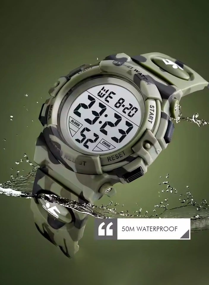 سكمي ساعة رقمية رياضية خارجية متعددة الوظائف مزودة بإضاءة LED ملونة ومموهة - Image 3