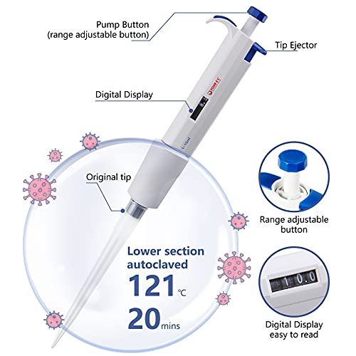 FOUR E'S SCIENTIFIC 1-10ML Single-Channel Pipettor Adjustable Variable Volume Micropipette High Accurate Pipettor for Laboratory - Image 4