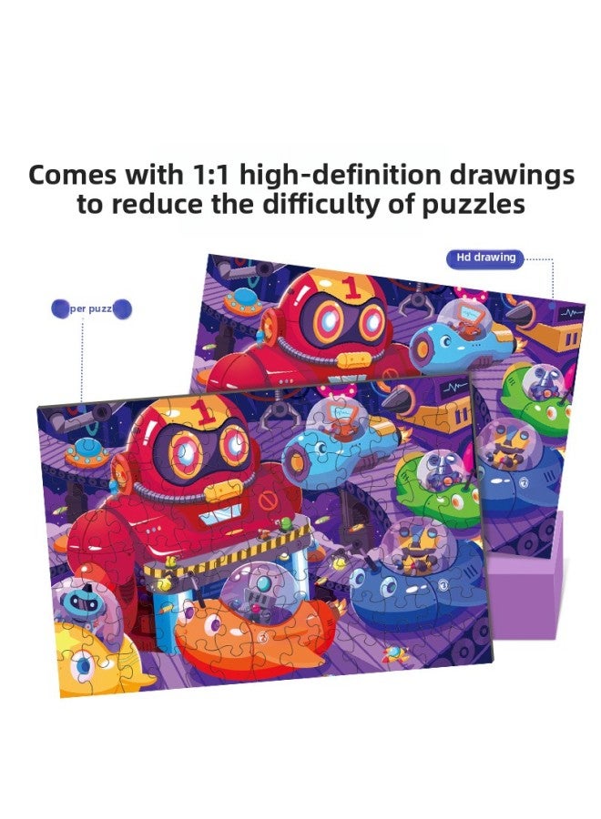 Ancient Original Mechanical Spacecraft Boxed Puzzle 100 Pieces Baby Early Childhood Education And Intelligence Puzzle Toy Game-Color:100 1054 For Mid-Autumn Festival - Image 4