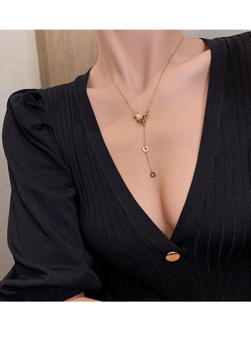 MissTiara Roman Numeral Design New Titanium Steel Fashion Necklace  - Image 3