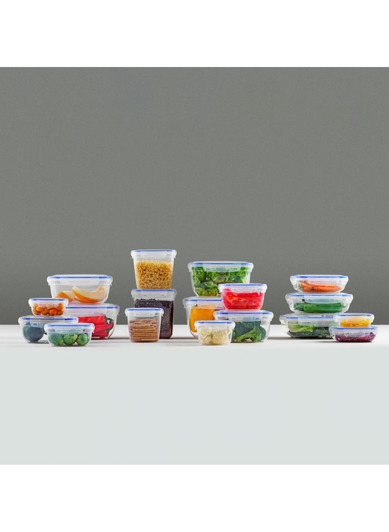 Dunia Fresh & Lock Rectangular 4-Piece Plastic Cans Set for Refrigerator with Airtight Lid - Storage Solution - BPA-Free | Lead-Free (550-1000-1800-3000 ML)