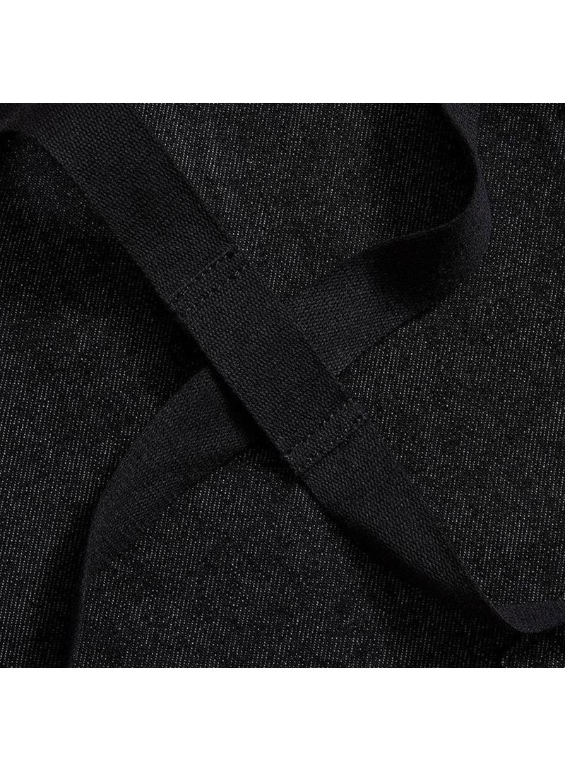 Y&D Washed Denim Modern Simple Cross Strap Hairdresser Overalls Barista Apron - Image 2