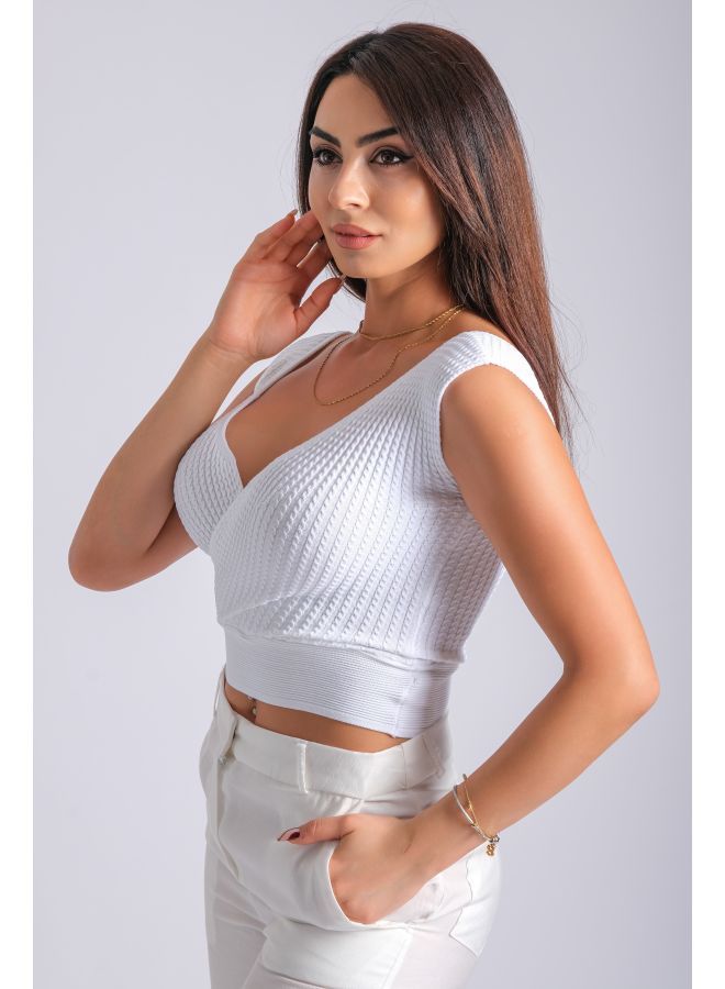 لندونيلا بلوزة قصيرة من نسيج التريكو الصيفي - Free Size - 100124 - Image 4