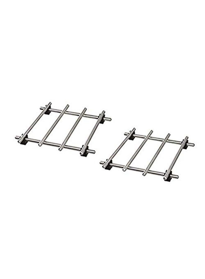 Two piece of metal pot holder set, silver/black  - Image 1