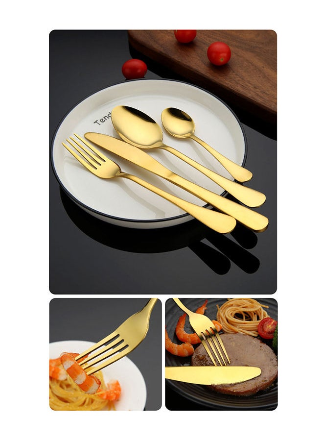 16-Piece Gold Plated Stainless Steel Flatware Cutlery Set Utensils For Kitchen 23cm - pzsku/Z876463559C0EE16DD5F9Z/45/_/1687335619/4c38b45b-f64e-498f-aa9b-ce62397d9693