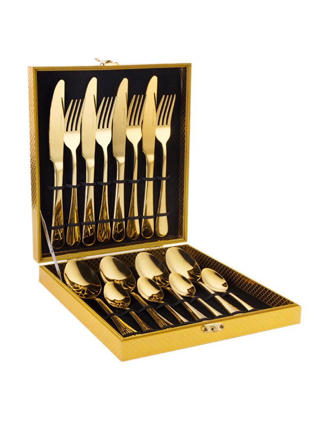 16-Piece Gold Plated Stainless Steel Flatware Cutlery Set Utensils For Kitchen 23cm - pzsku/Z876463559C0EE16DD5F9Z/45/_/1687336262/e8f497c6-1652-40fc-96db-6935d9d0f01e