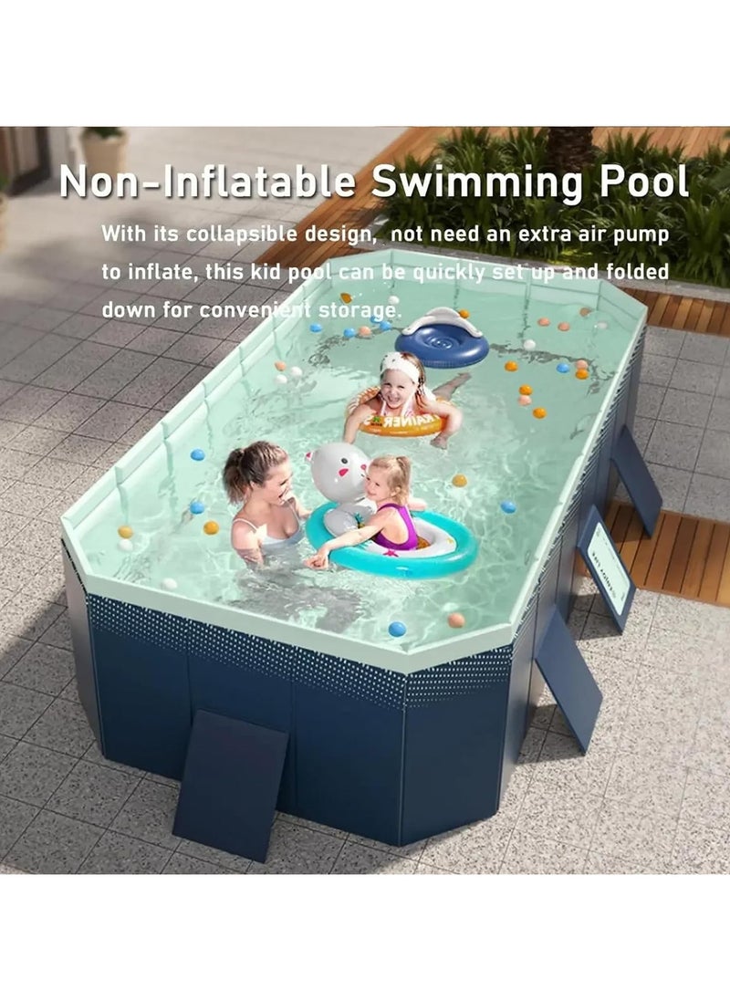 VUCATIN - Foldable Non-Inflatable Swimming Pool Foldable Hard Plastic Shell Large Portable Swimming Pool for Kids Adults Family Swimming Pool for Summer Water Party in Garden Lawn - Image 1