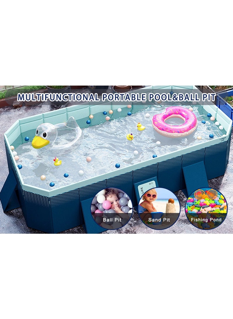 VUCATIN - Foldable Non-Inflatable Swimming Pool Foldable Hard Plastic Shell Large Portable Swimming Pool for Kids Adults Family Swimming Pool for Summer Water Party in Garden Lawn - Image 1