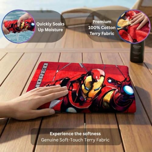Athom Trendz Athom Living Marvel Ironman 350 GSM Cotton Kids Bath Towel (Multicolour, 60x120 cm) - Image 4