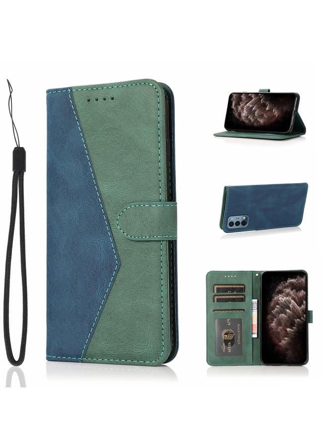 اس-توب جراب لهاتف OnePlus Nord N200 5G، جراب هاتف جلدي مزدوج اللون بخياطة - Image 1