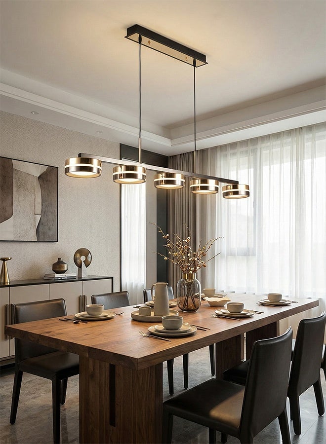 BUY4LESS -  Modern Lighting, Linear chandelier, Light, Mondern Gold & Black Colored linear chandelier, 108x110x48 cm, Suitable for dining room, conference room, kitchen island - Image 2