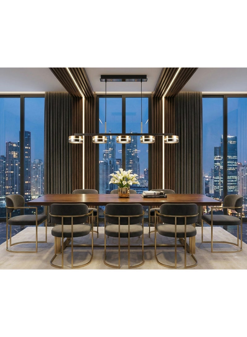 BUY4LESS -  Modern Lighting, Linear chandelier, Light, Mondern Gold & Black Colored linear chandelier, 108x110x48 cm, Suitable for dining room, conference room, kitchen island - Image 4