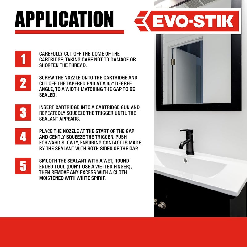 Evo-Stik All Purpose Silicone Sealant - Clear - Image 5