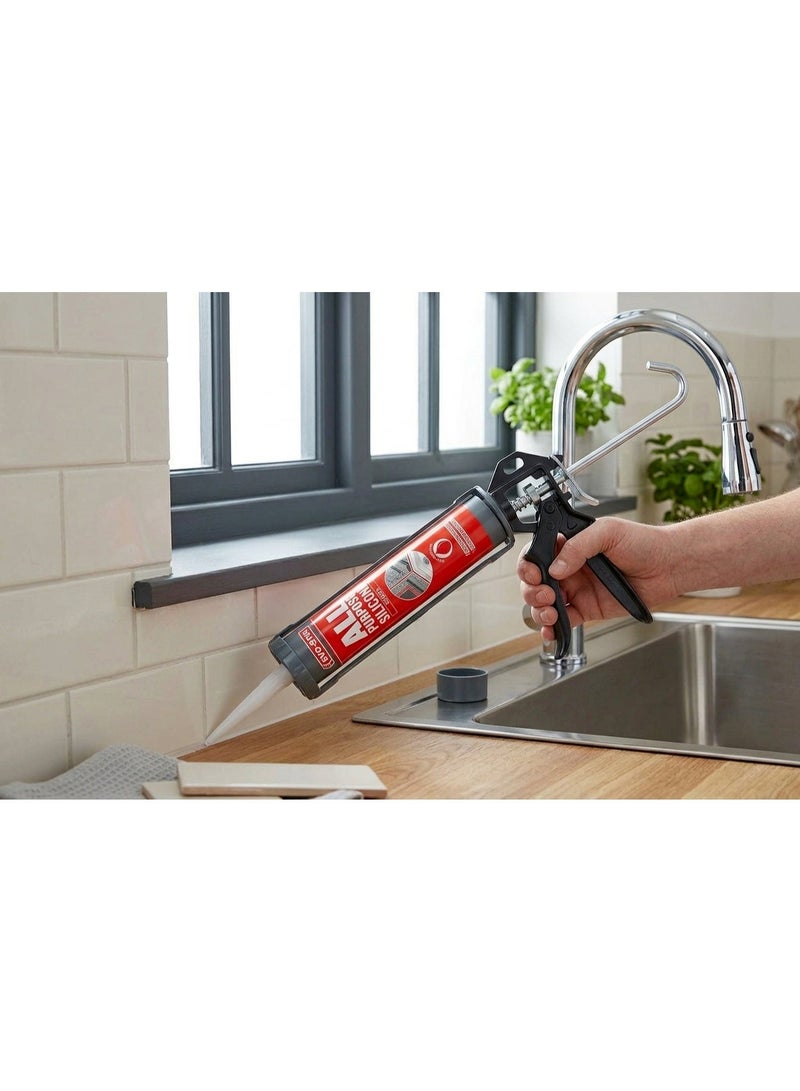 Evo-Stik All Purpose Silicone Sealant – Clear, Multi-Use Waterproof & Flexible Sealant, Strong Adhesion for Glass, Metal, Plastic & Ceramic, Ideal for Kitchen, Bathroom, Windows & General Sealing Applications - Image 2