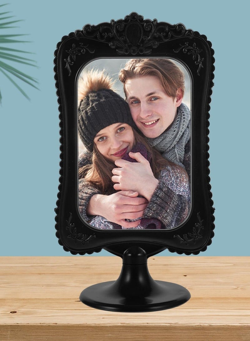 Standing Desktop Photo Frame, Photo Display Frame, Room Decor Double Two Sided Photo Frame, for Tabletop Display, Decorative Floral Design Home Décor, Photo Gallery, Art, More (Black) - Image 3