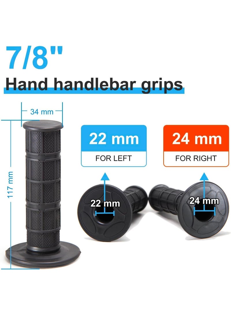 ATRJSZ 7/8" Motorcycle Hand Grips Dirt Bike Grips for CRF YZF WRF KXF KLX Pit-Bike, Soft Rubber Hand Handlebar Grip, Black - Image 2