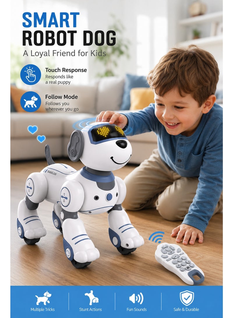 Smart Robot Dog Toy for Kids – Interactive Electronic Puppy with Touch Response, LED Eyes, Music, Dancing Tricks, Follow Mode & Remote Control Toy for Ages 3+ - Image 2