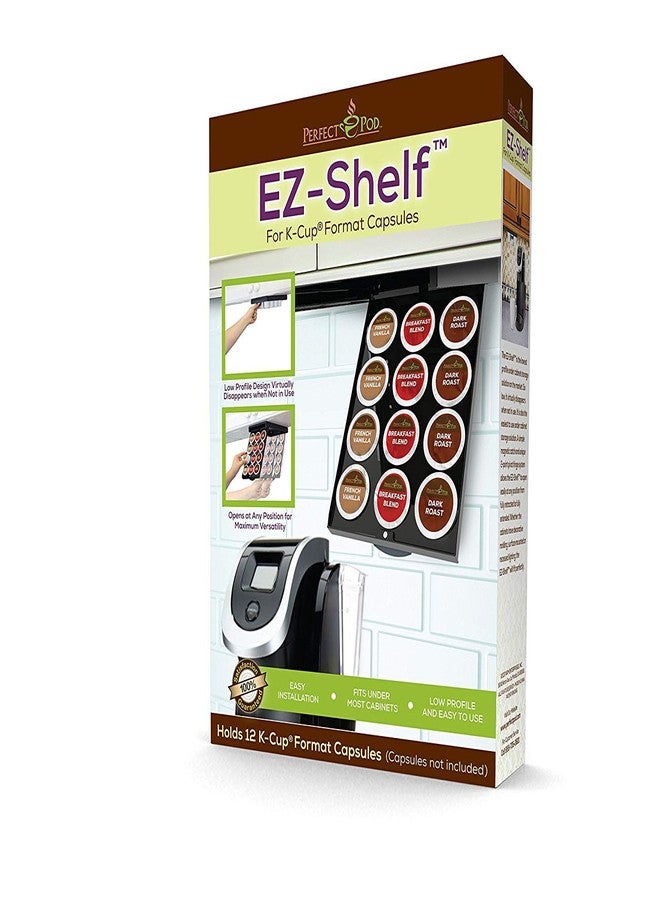 بيرفيكت بود حامل كبسولات القهوة PERFECT POD EZ-Shelf، يُوضع أسفل الرف، موفر للمساحة، يُثبت أسفل خزانة المطبخ، أبعاده 10.5 بوصة × 7.25 بوصة × 2 بوصة، ويتسع لـ 12 كوبًا. - Image 2