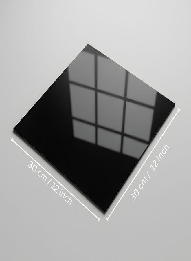 SMILEDRIVE® Acrylic White & Black Reflective Display Table Riser for Professional Product Photography - White and Black - 12 x 12 inch - Set of 2 - Image 4