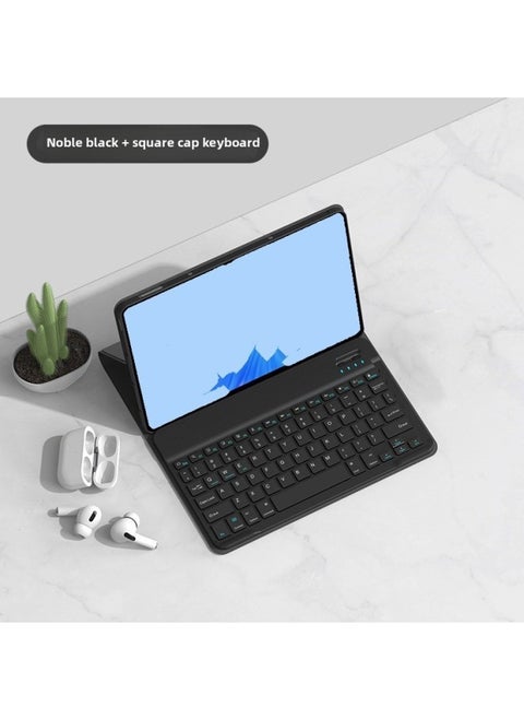 For IPad For Apple Wonderful Pro Tablet Magnetic Separate Protective Shell With Card Slot Bluetooth Keyboard Leather Case-Color:Black-Leather Jacket Keyboard-Applicable Model:iPad Mini1/2/3/4/5 [7.9 Inches]]