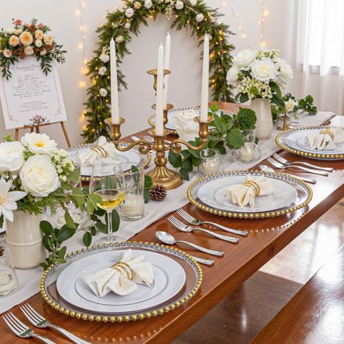 WDF 180 Pieces Silver Plastic Silverware - Silver Plastic Cutlery - Fancy Plastic Silverware Heavy Duty - 60 Forks 60 Knives 60 Spoons - Disposable Plastic Utensils Perfect for Party/Wedding/Christmas - Image 5
