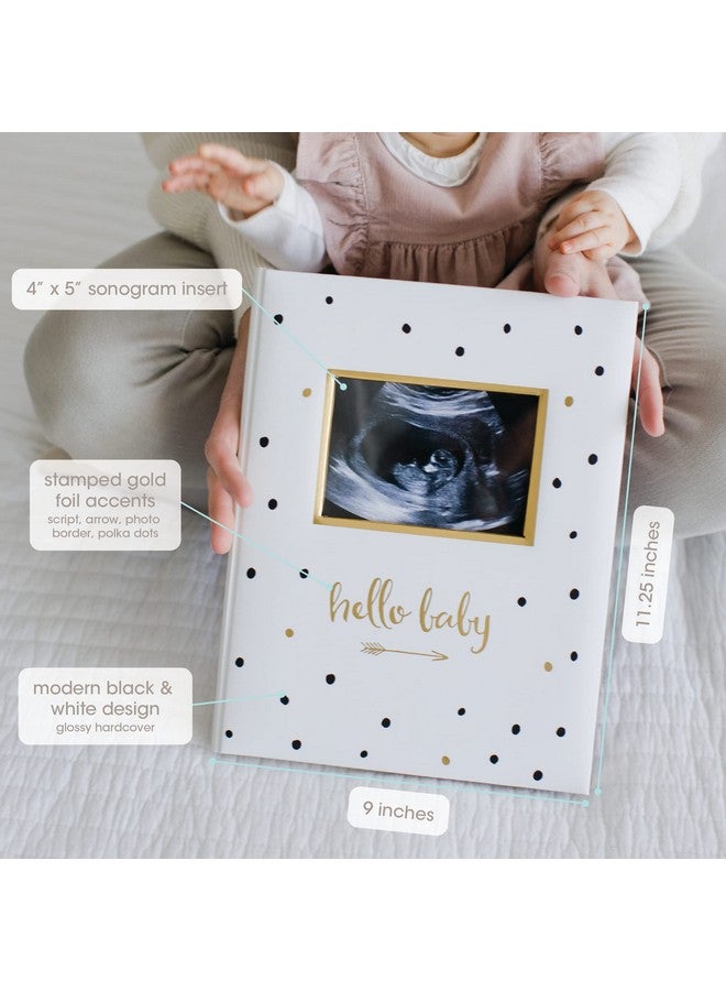 pearhead كتاب ذكريات الطفل في السنوات الخمس الأولى تذكار محايد للجنس للآباء الجدد والمرتقبين يوميات الحمل والمعالم 50 صفحة للتعبئة بنقاط سوداء وذهبية - Image 4