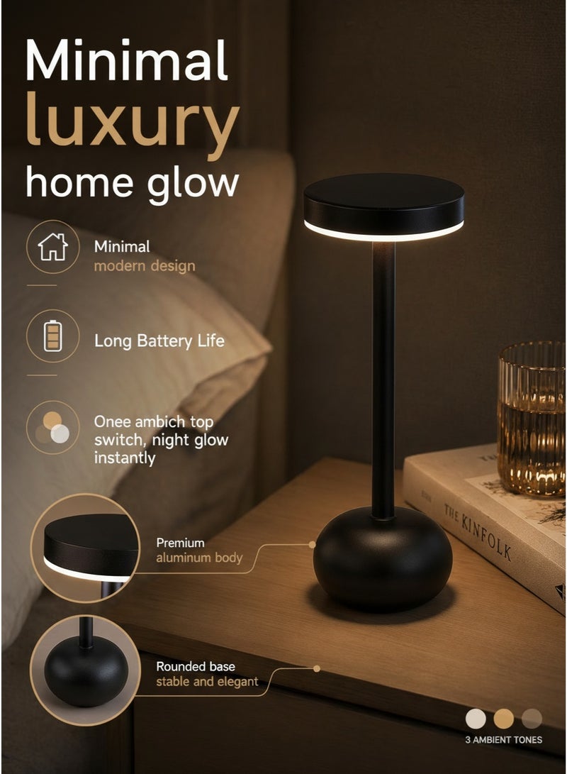 4000mAh Rechargeable Cordless LED Table Lamp, Touch Control 3-Color Dimmable Desk Lamp, Type-C Fast Charging Bedside Night Light, 20H Battery - Image 2