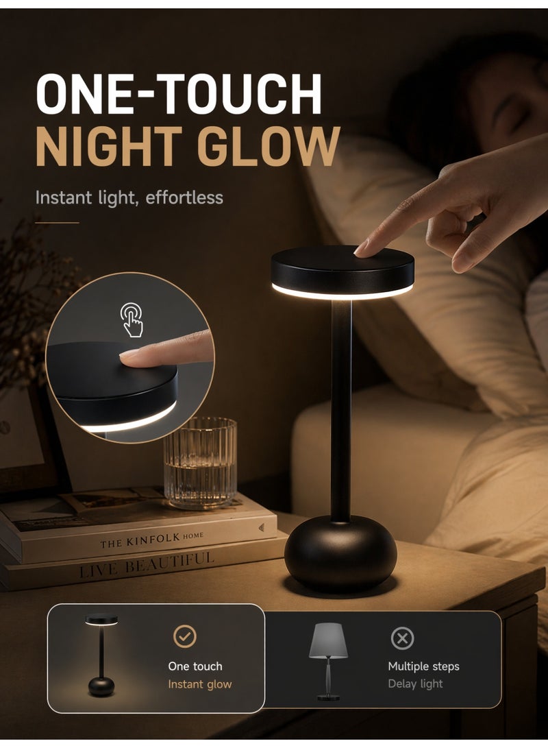 4000mAh Rechargeable Cordless LED Table Lamp, Touch Control 3-Color Dimmable Desk Lamp, Type-C Fast Charging Bedside Night Light, 20H Battery - Image 4
