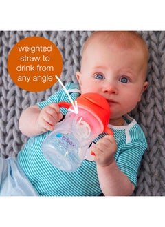 b.box Sippy Cup With Weighted Straw (2-Pack). Drink From Any Angle, Leak Proof, Easy Grip. Bpa Free, Dishwasher Safe. For Babies 6M+ To Toddlers (Cobalt + Bubblegum, 8Oz)  - Image 4