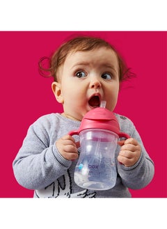 b.box Sippy Cup With Weighted Straw (2-Pack). Drink From Any Angle, Leak Proof, Easy Grip. Bpa Free, Dishwasher Safe. For Babies 6M+ To Toddlers (Cobalt + Bubblegum, 8Oz)  - Image 2