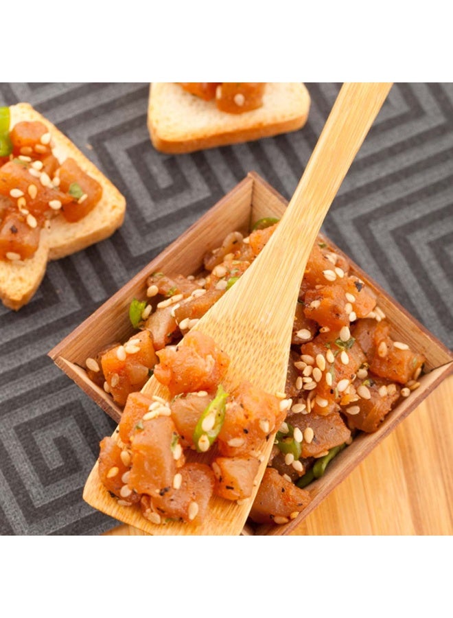 Restaurantware 5.9 Inch Bamboo Spatula, 100 Bamboo Spoons For Cooking - Flat, Sustainable, Bamboo Bamboo Serving Spoons, For Plating Or Serving At Large Catered Events  - Image 3