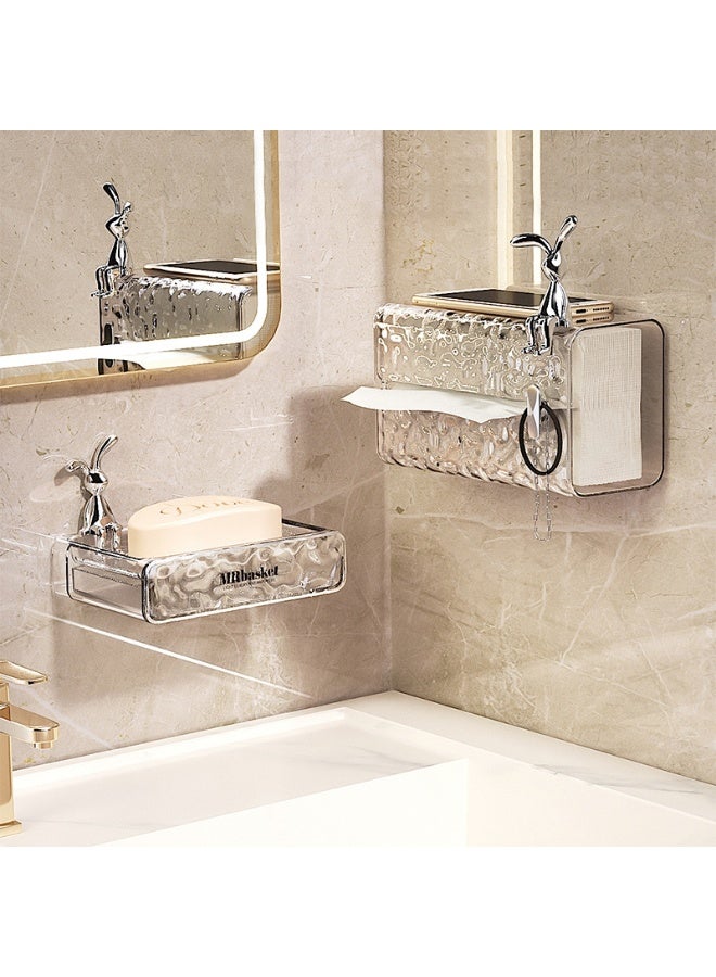 طقم يتكون من 4 قطع من تماثيل الأرانب اللاصقة لتزيين المنزل والسيارة والمكتب، تصميم لطيف بأرجل طويلة سهل الالتصاق على الأسطح الأملسة، زخرفة لوحدة التحكم في المنتصف، وزينة داخلية مخصصة لسيارة داخلية ممتعة ومرحة. - Image 3